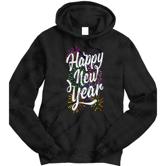 Happy New Year Party Supplies 2025 Family Matching Fireworks Tie Dye Hoodie