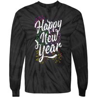 Happy New Year Party Supplies 2025 Family Matching Fireworks Tie-Dye Long Sleeve Shirt