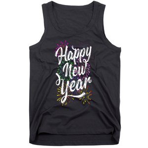 Happy New Year Party Supplies 2025 Family Matching Fireworks Tank Top