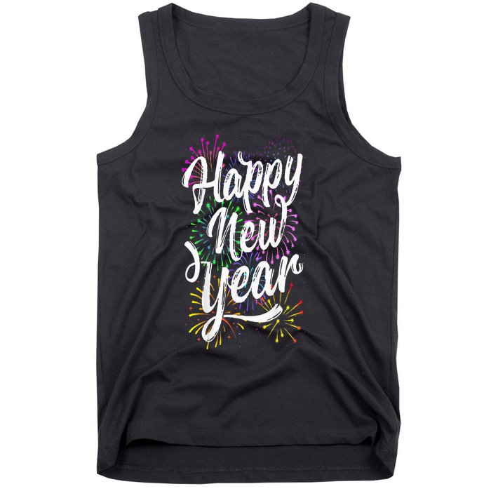 Happy New Year Party Supplies 2025 Family Matching Fireworks Tank Top