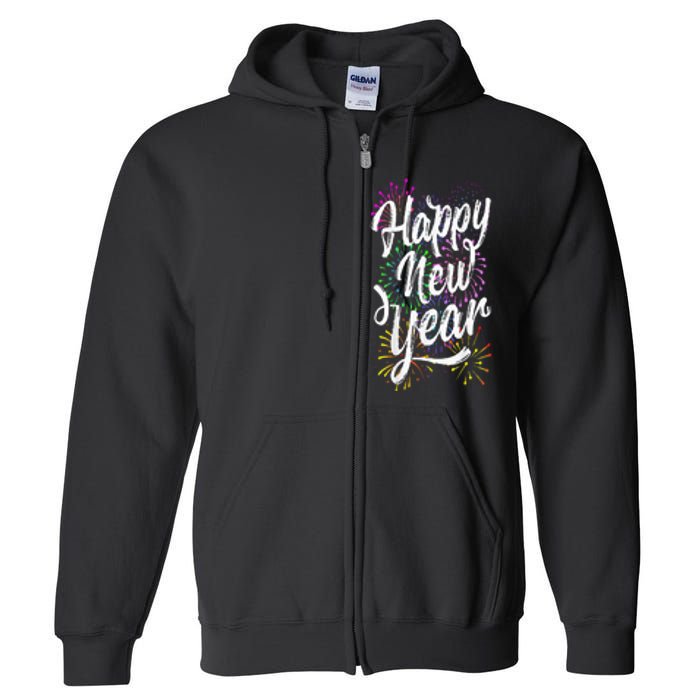 Happy New Year Party Supplies 2025 Family Matching Fireworks Full Zip Hoodie