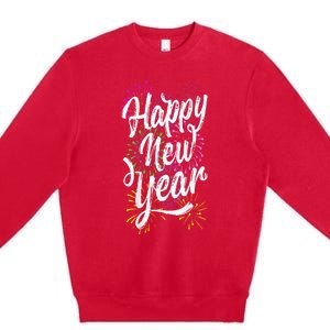 Happy New Year Party Supplies 2025 Family Matching Fireworks Premium Crewneck Sweatshirt