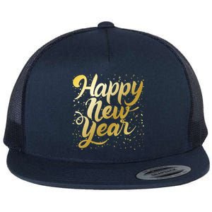 Happy New Year New Year New Party 2024 Cool Gift Flat Bill Trucker Hat