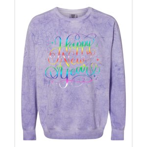 Happy New Year New YearS Eve Party Countdown Gift Colorblast Crewneck Sweatshirt