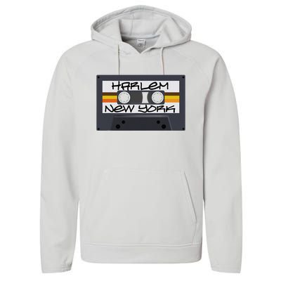 Harlem New York Cassette Tape Performance Fleece Hoodie