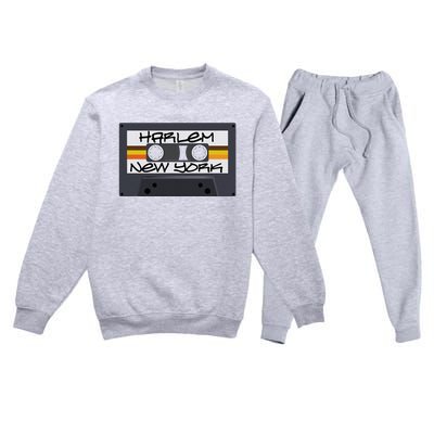 Harlem New York Cassette Tape Premium Crewneck Sweatsuit Set