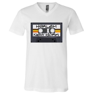 Harlem New York Cassette Tape V-Neck T-Shirt