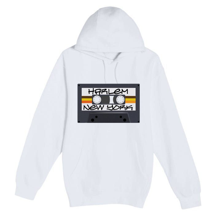 Harlem New York Cassette Tape Premium Pullover Hoodie