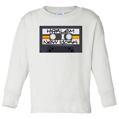 Harlem New York Cassette Tape Toddler Long Sleeve Shirt