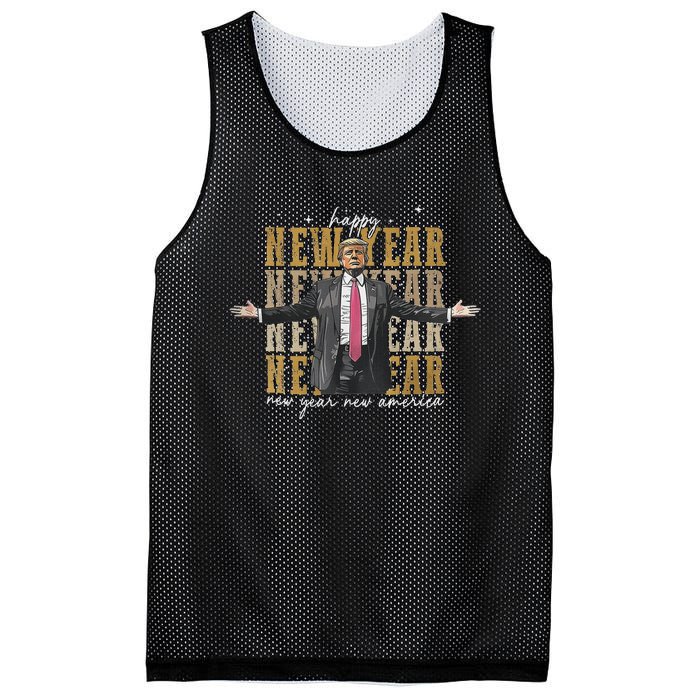 Happy New Year 2025 Funny DaddyS Home Trump New Year Mesh Reversible Basketball Jersey Tank