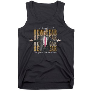 Happy New Year 2025 Funny DaddyS Home Trump New Year Tank Top