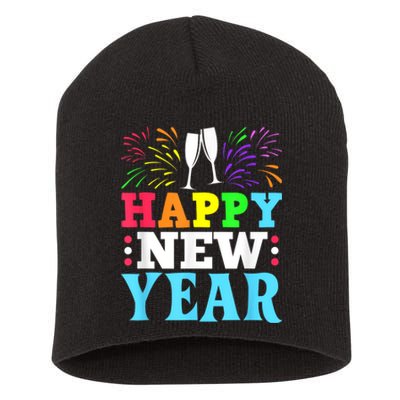 Happy New Year Short Acrylic Beanie