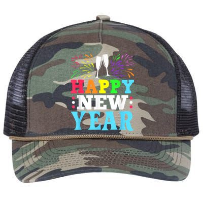 Happy New Year Retro Rope Trucker Hat Cap