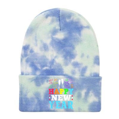 Happy New Year Tie Dye 12in Knit Beanie