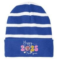 Happy New Year 2025 Party Family Matching Striped Beanie with Solid Band