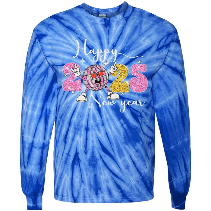 Happy New Year 2025 Party Family Matching Tie-Dye Long Sleeve Shirt