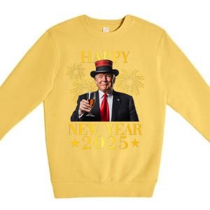 Happy New Year 2025 Funny Trump New Year New America Premium Crewneck Sweatshirt