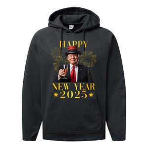 Happy New Year 2025 Funny Trump New Year New America Performance Fleece Hoodie