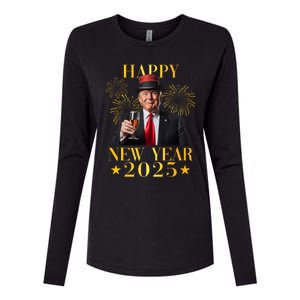 Happy New Year 2025 Funny Trump New Year New America Womens Cotton Relaxed Long Sleeve T-Shirt