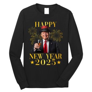 Happy New Year 2025 Funny Trump New Year New America Long Sleeve Shirt