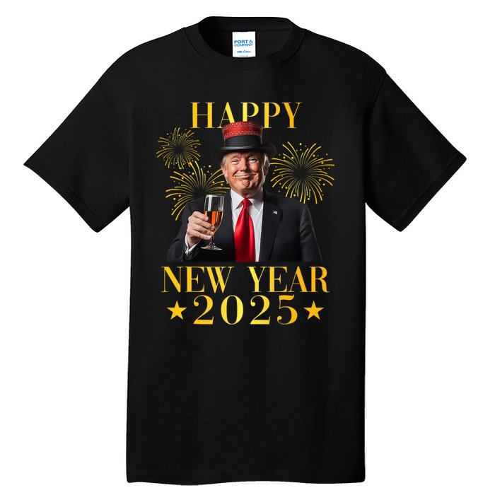 Happy New Year 2025 Funny Trump New Year New America Tall T-Shirt