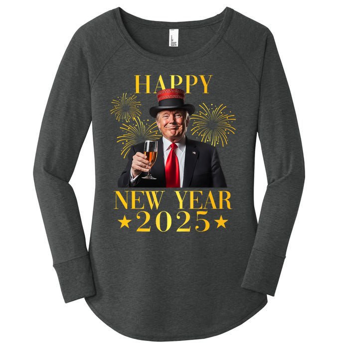 Happy New Year 2025 Funny Trump New Year New America Women's Perfect Tri Tunic Long Sleeve Shirt