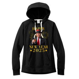 Happy New Year 2025 Funny Trump New Year New America Women's Fleece Hoodie