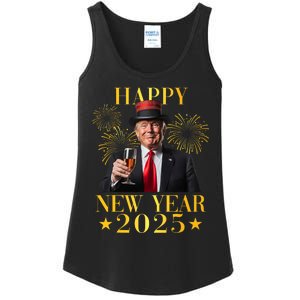 Happy New Year 2025 Funny Trump New Year New America Ladies Essential Tank