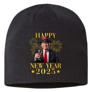 Happy New Year 2025 Funny Trump New Year New America Sustainable Beanie