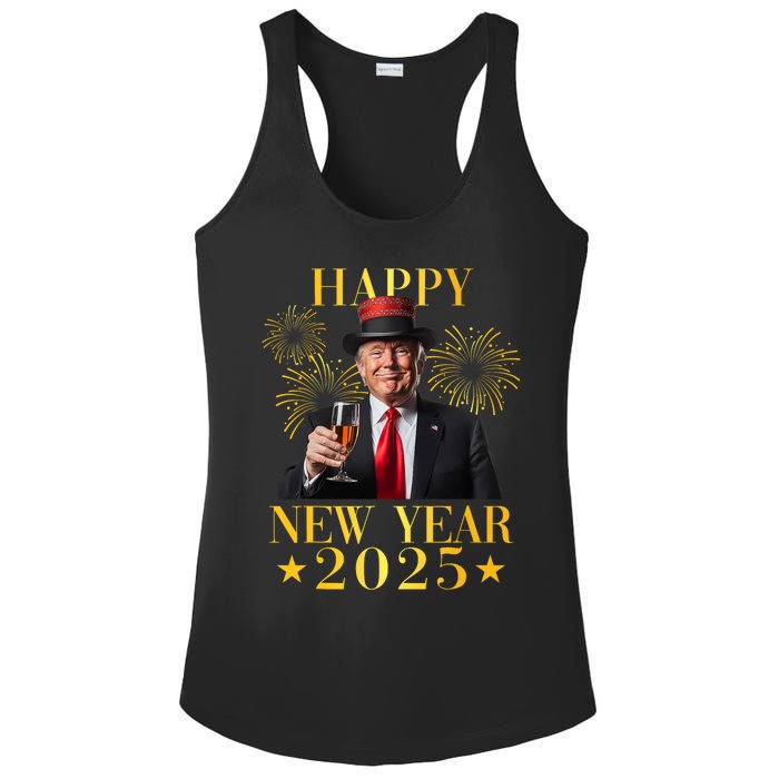 Happy New Year 2025 Funny Trump New Year New America Ladies PosiCharge Competitor Racerback Tank