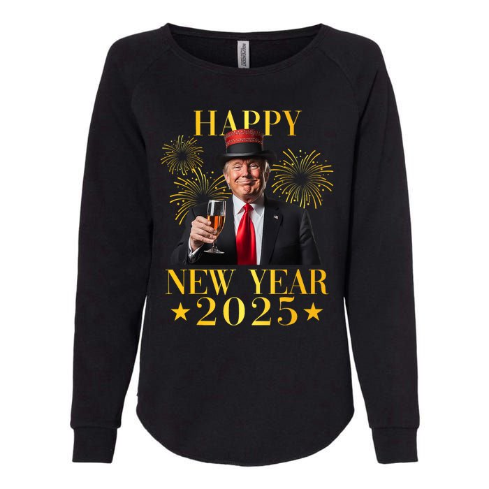 Happy New Year 2025 Funny Trump New Year New America Womens California Wash Sweatshirt