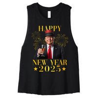 Happy New Year 2025 Funny Trump New Year New America Women's Racerback Cropped Tank