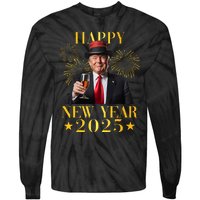 Happy New Year 2025 Funny Trump New Year New America Tie-Dye Long Sleeve Shirt