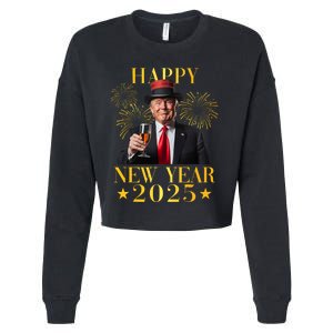 Happy New Year 2025 Funny Trump New Year New America Cropped Pullover Crew