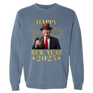 Happy New Year 2025 Funny Trump New Year New America Garment-Dyed Sweatshirt