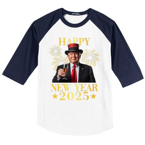 Happy New Year 2025 Funny Trump New Year New America Baseball Sleeve Shirt