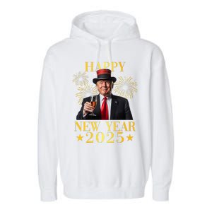 Happy New Year 2025 Funny Trump New Year New America Garment-Dyed Fleece Hoodie