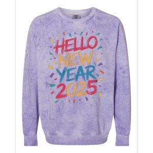 Hello New Year 2025 – Colorful Celebration Vibes Gift Colorblast Crewneck Sweatshirt