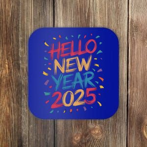 Hello New Year 2025 – Colorful Celebration Vibes Gift Coaster