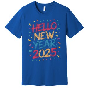 Hello New Year 2025 – Colorful Celebration Vibes Gift Premium T-Shirt