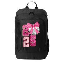 Happy New Year 2025 Disco Ball Coquette Bow Family City Backpack