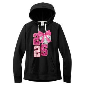 Happy New Year 2025 Disco Ball Coquette Bow Family Women's Fleece Hoodie