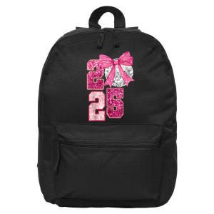 Happy New Year 2025 Disco Ball Coquette Bow Family 16 in Basic Backpack