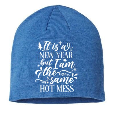 Hilarious New Year Funny Joke Same Hot Mess Cute Gift Sustainable Beanie