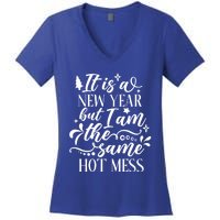 Hilarious New Year Funny Joke Same Hot Mess Cute Gift Women's V-Neck T-Shirt