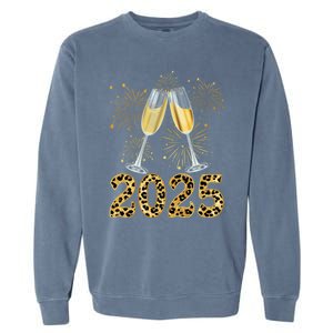 Happy New Year 2025 Champagne Fireworks New Years Eve Party Gift Garment-Dyed Sweatshirt