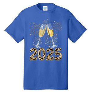 Happy New Year 2025 Champagne Fireworks New Years Eve Party Gift Tall T-Shirt