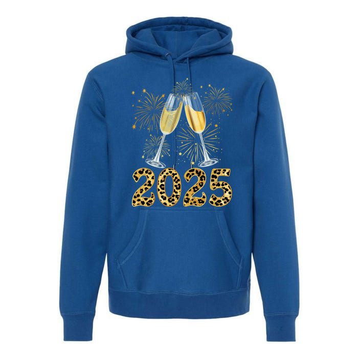 Happy New Year 2025 Champagne Fireworks New Years Eve Party Gift Premium Hoodie