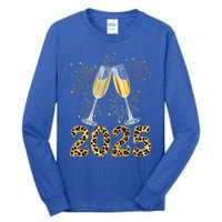 Happy New Year 2025 Champagne Fireworks New Years Eve Party Gift Tall Long Sleeve T-Shirt