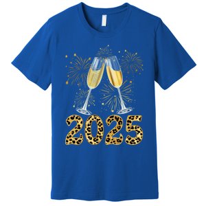 Happy New Year 2025 Champagne Fireworks New Years Eve Party Gift Premium T-Shirt